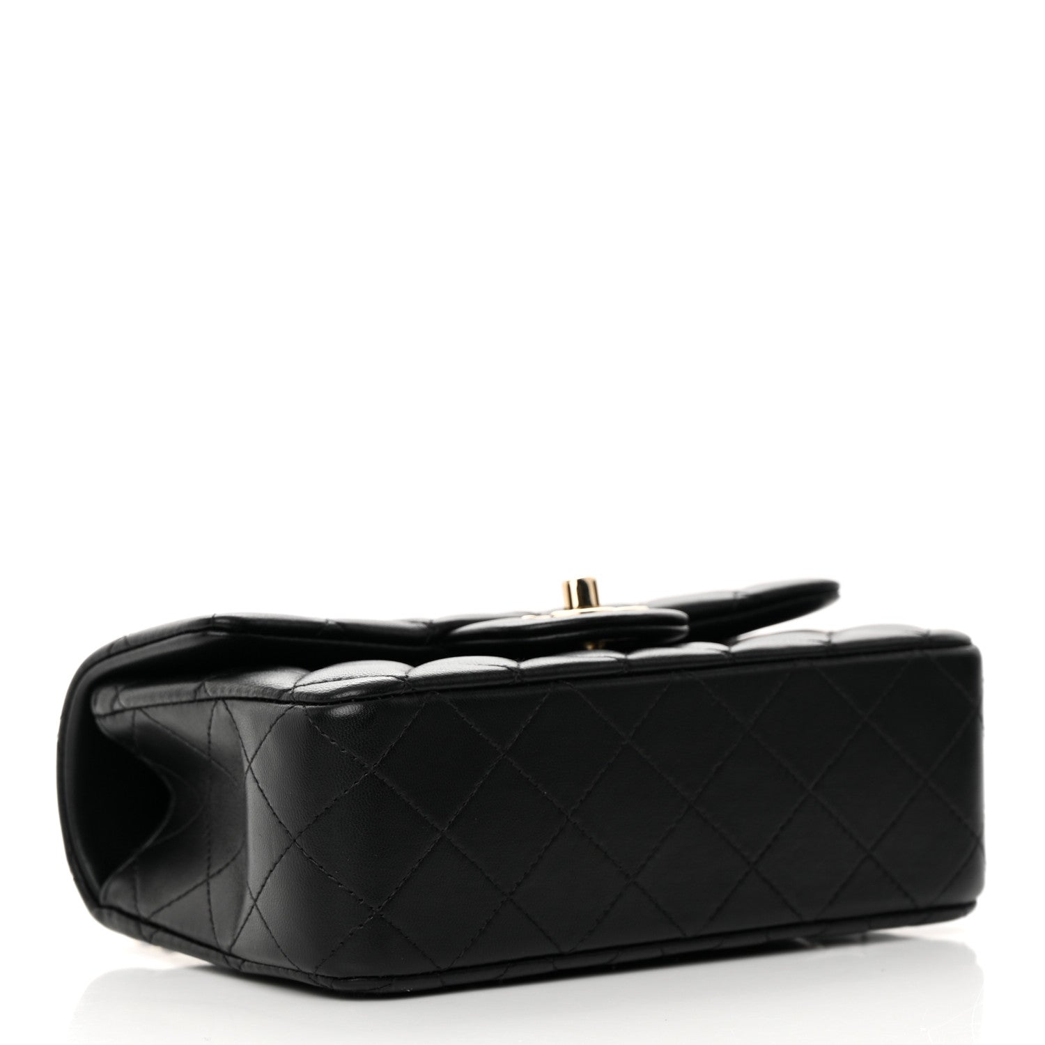 Chanel Lambskin Quilted Mini Top Handle Rectangular Flap Black 4 of 14