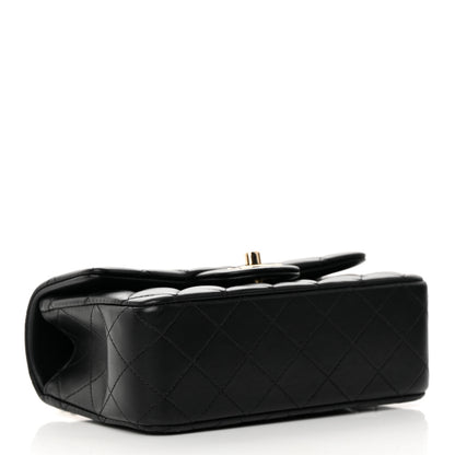 Chanel Lambskin Quilted Mini Top Handle Rectangular Flap Black 4 of 14