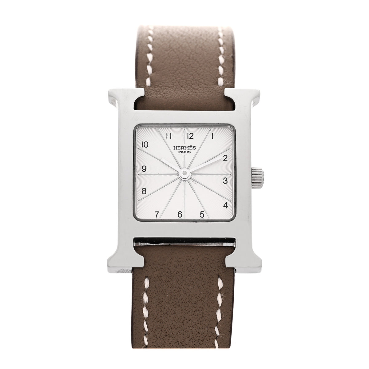 Stainless Steel Epsom 21mm Heure H Hour Quartz Watch Noir