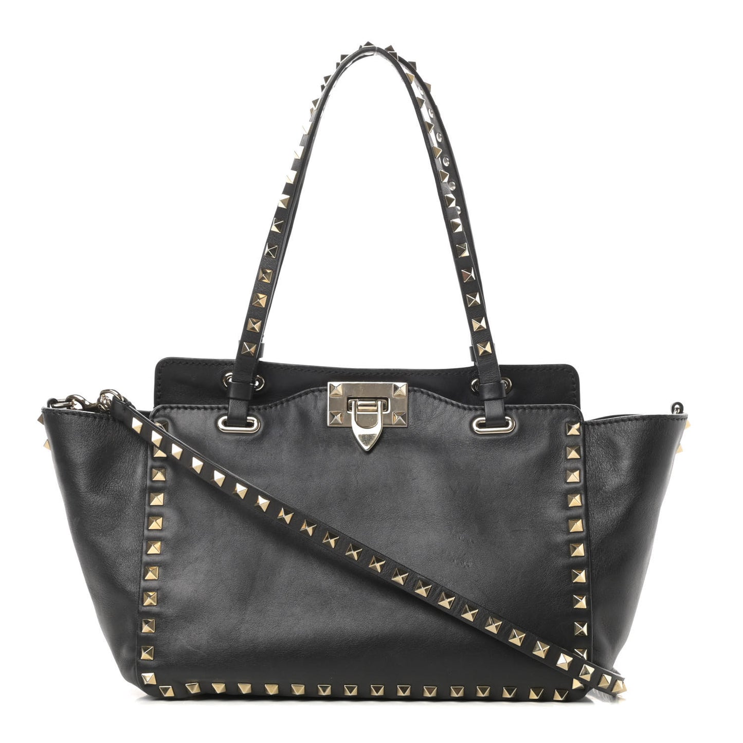 Vitello Small Rockstud Tote Black