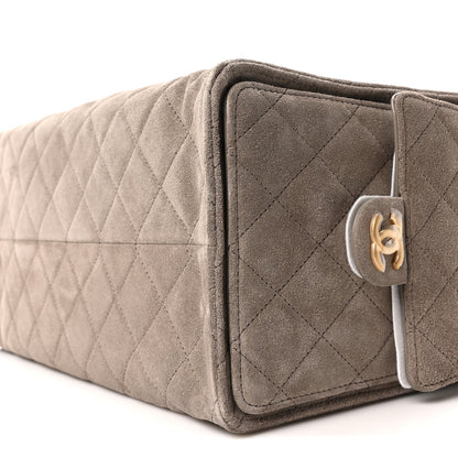 Chanel Suede Quilted Medium Chanel 25 Handbag Dark Grey 10 of 11