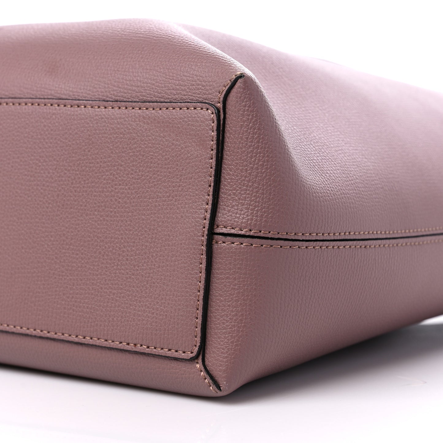 Grainy Calfskin Haymarket Check Medium Reversible Tote Dusty Pink