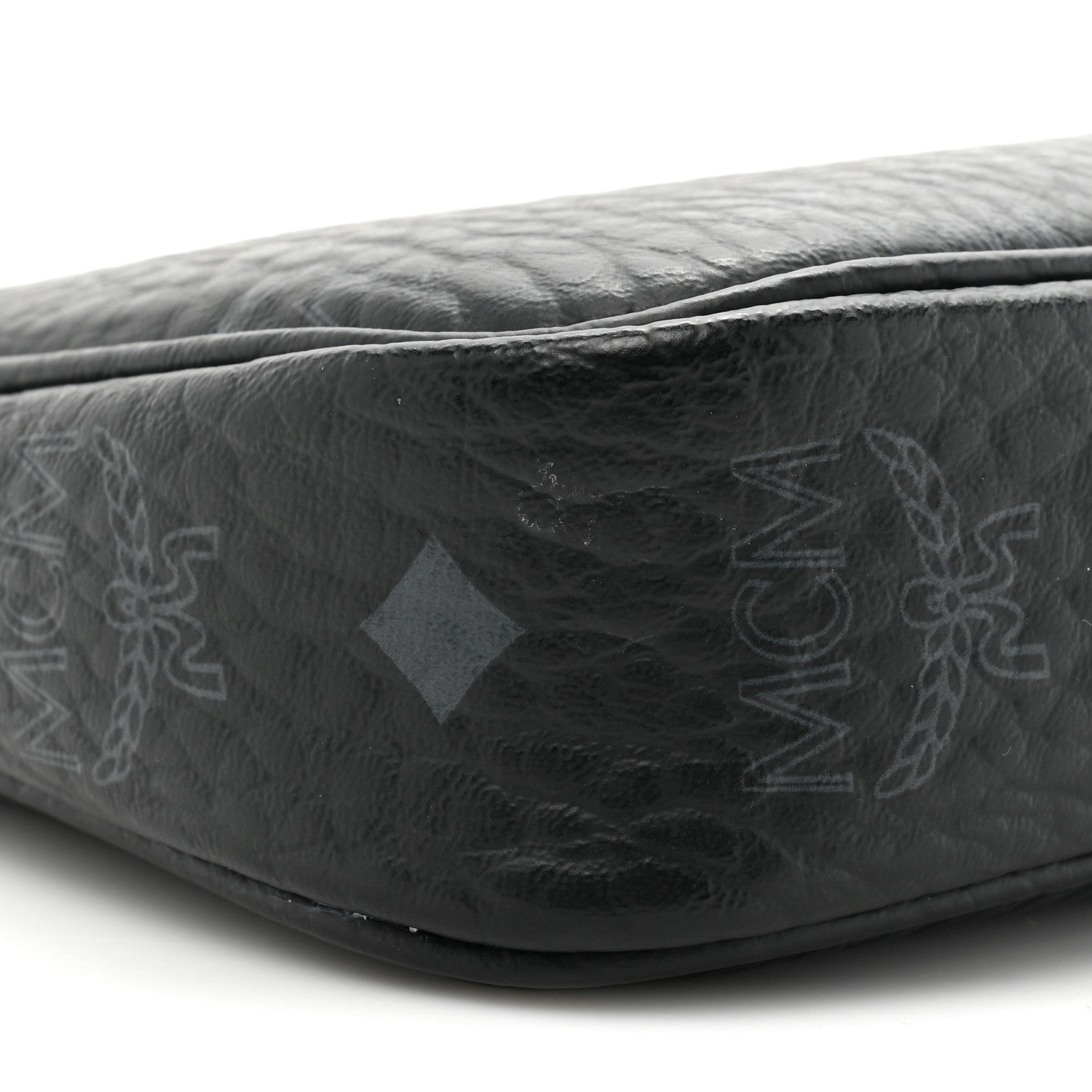 MCM Visetos Aren Essential Multi Pochette Black White Cognac 8 of 10