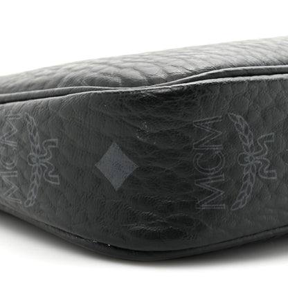 MCM Visetos Aren Essential Multi Pochette Black White Cognac 8 of 10