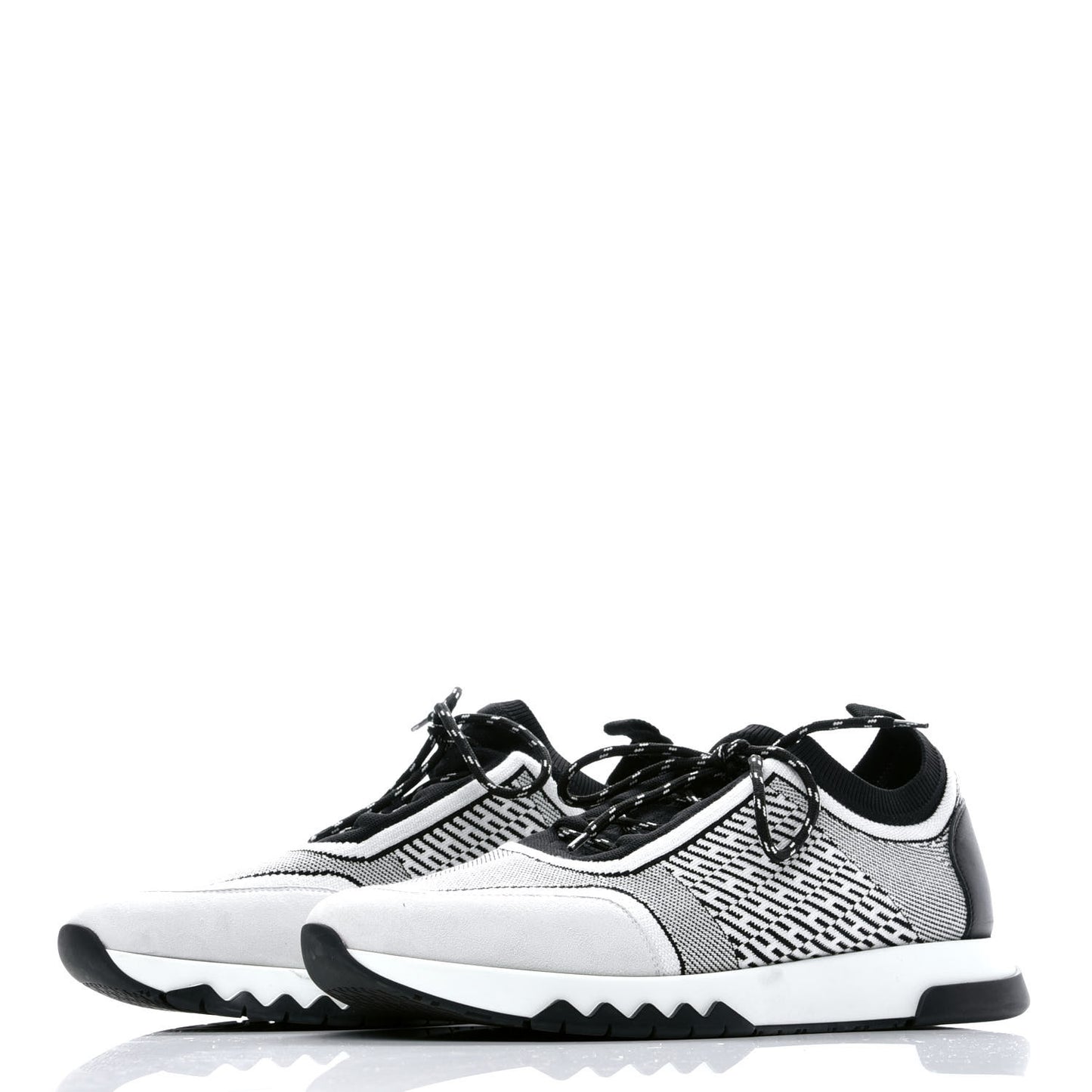 Knit Bi-Color Womens Addict Sneakers 40 Black White