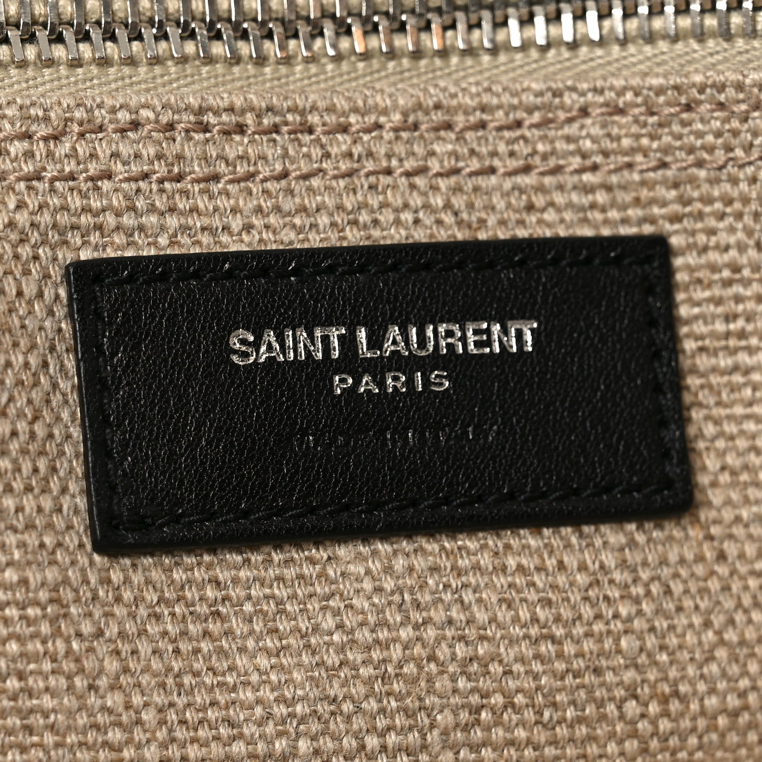 Saint Laurent Linen Calfskin Rive Gauche Tote Greggio Natural 6 of 12