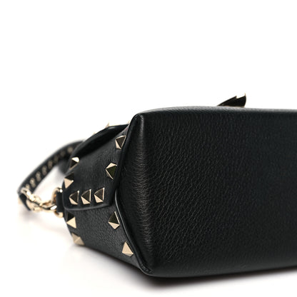 Valentino Garavani Pebbled Calfskin Mini Rockstud Crossbody Bag Black 8 of 9