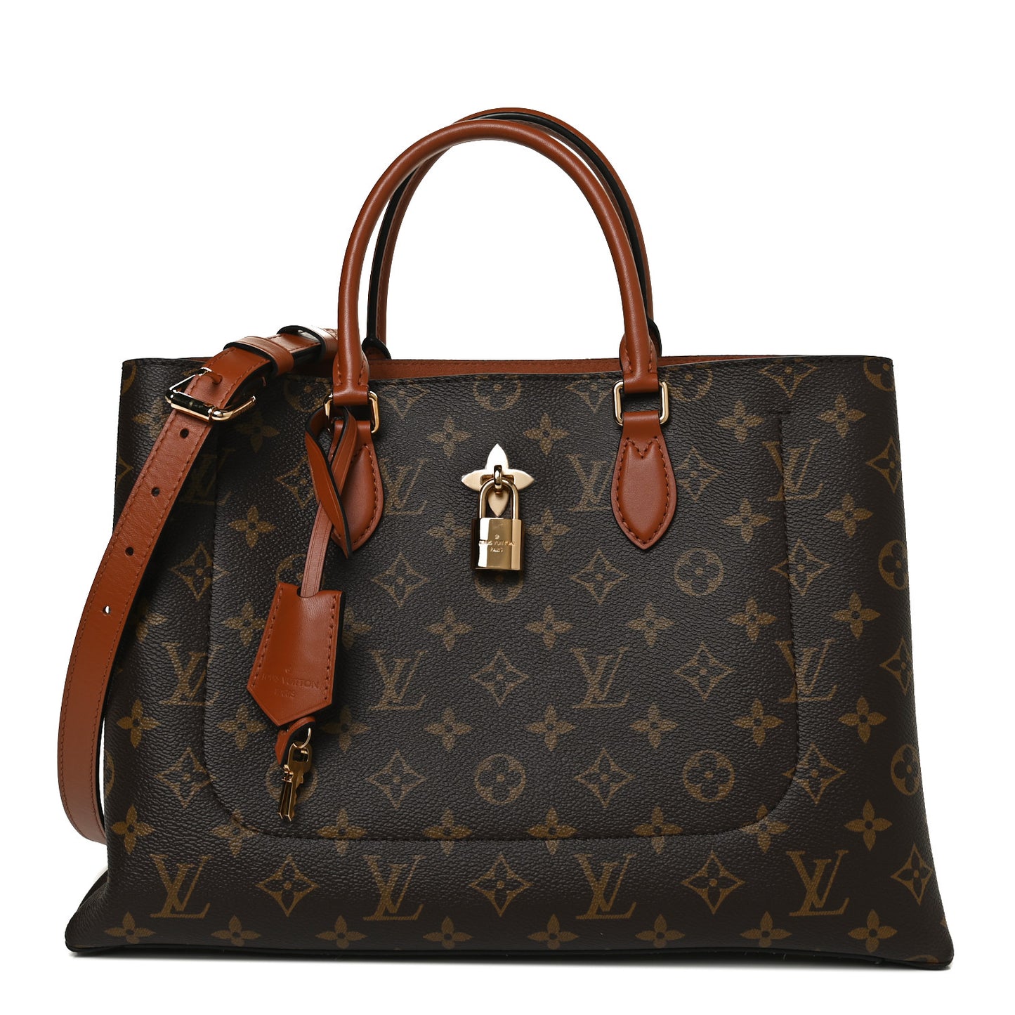 Monogram Flower Tote Caramel