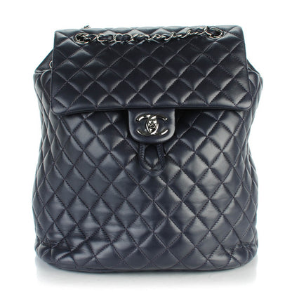 Chanel Lambskin Quilted Large Urban Spirit Backpack Navy 1 of 7