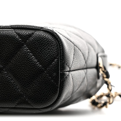 Chanel Caviar Quilted Hobo Clutch With Chain Black 11 of 12