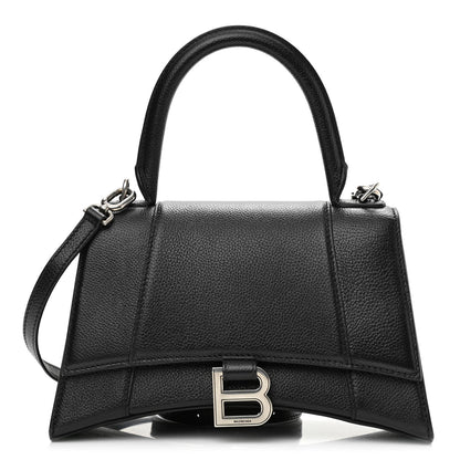 Balenciaga Grained Calfskin Small Hourglass Top Handle Bag Black 1 of 8