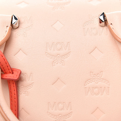 MCM Calfskin Ottomar Monogram Essential Boston Bag Light Pink 9 of 9