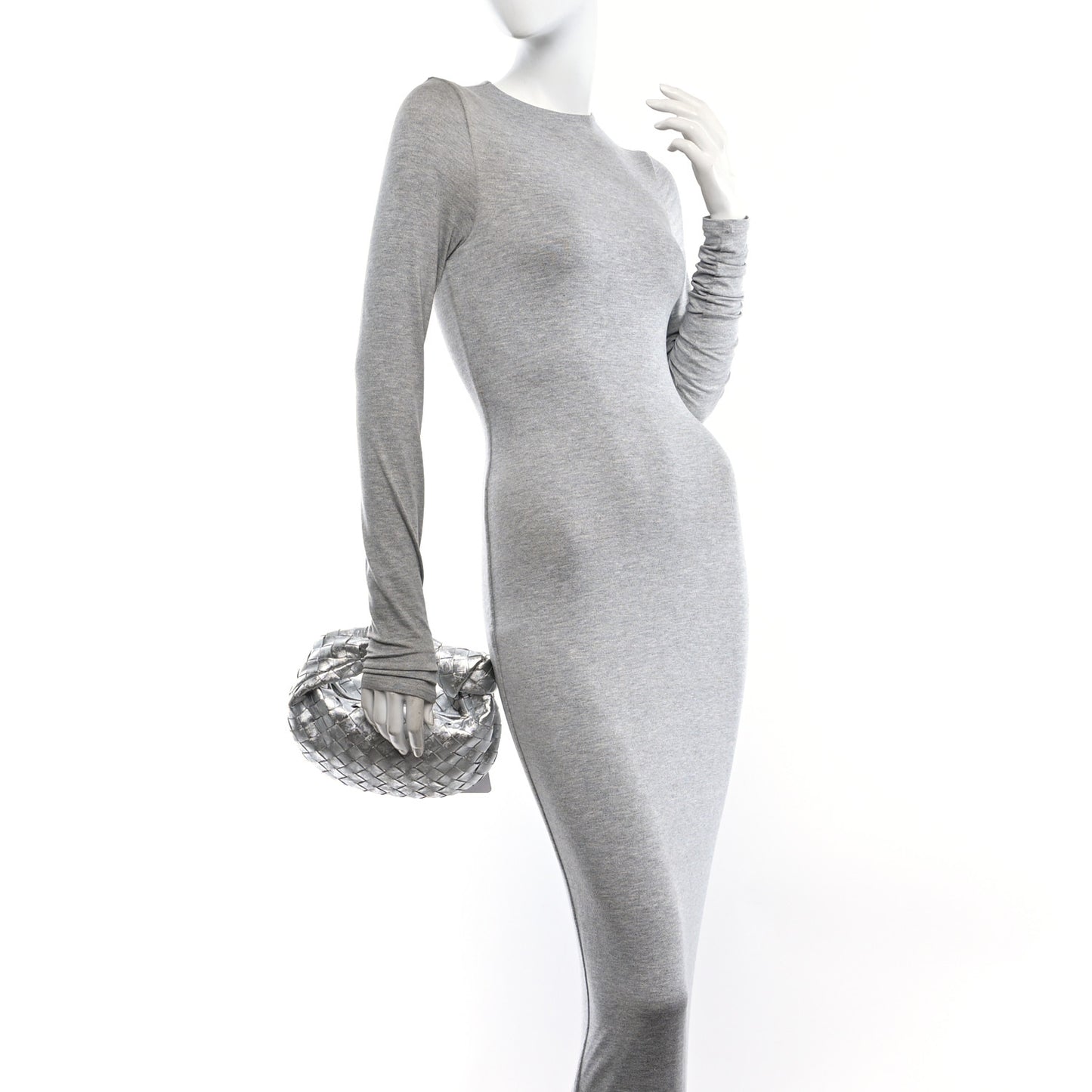 Metallic Nappa Intrecciato Mini Jodie Silver