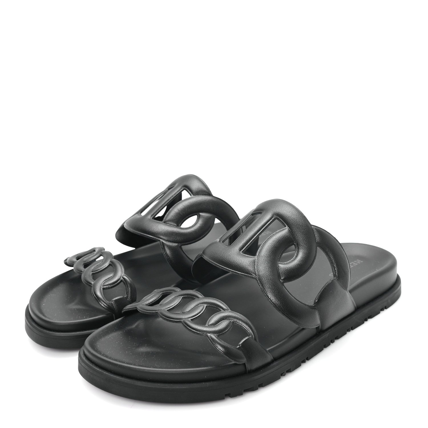 Hermes Nappa Extra Sandals 38 Black 4 of 10