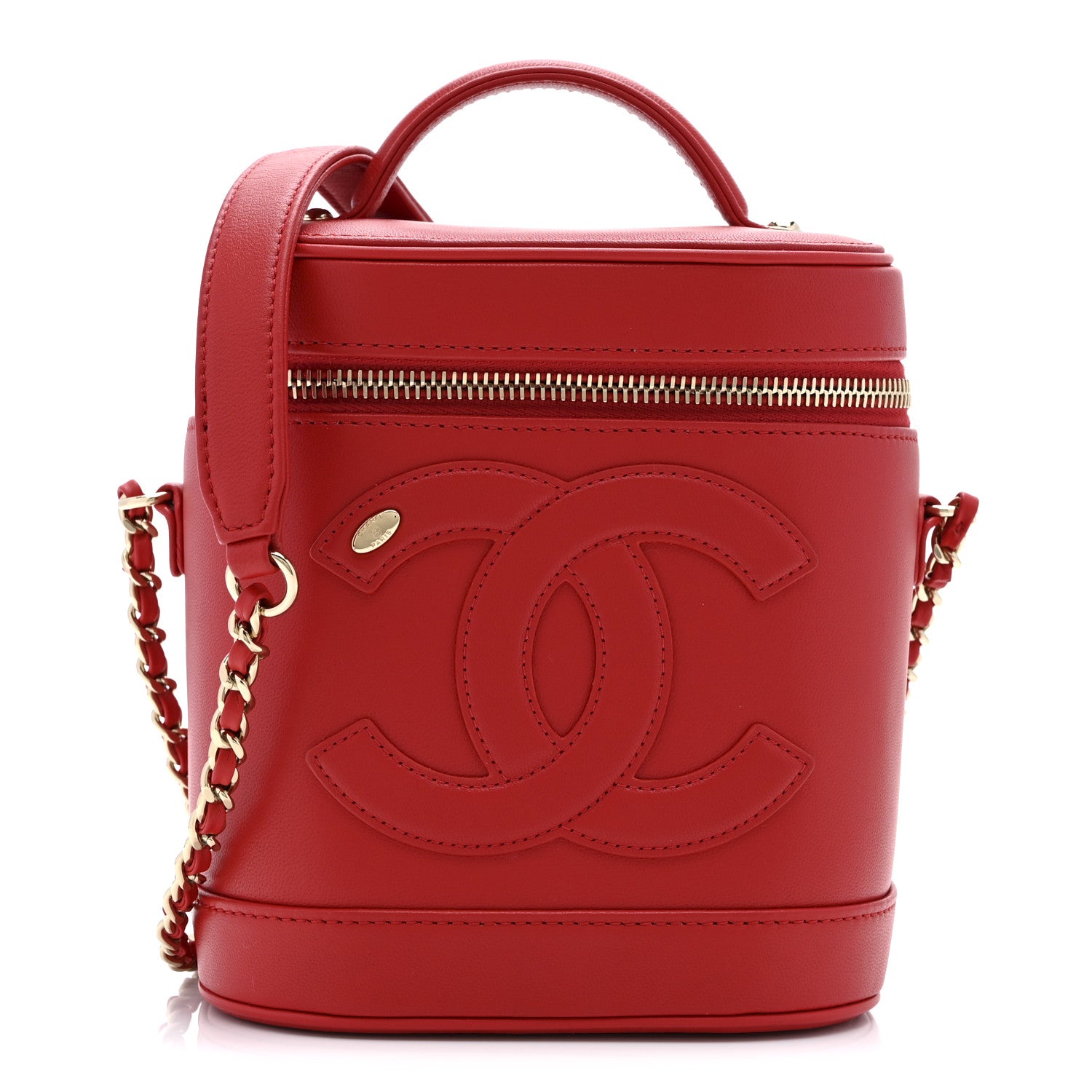 Chanel Lambskin Timeless Vanity Cosmetic Case Red 1 of 10
