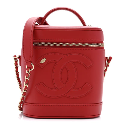 Chanel Lambskin Timeless Vanity Cosmetic Case Red 1 of 10