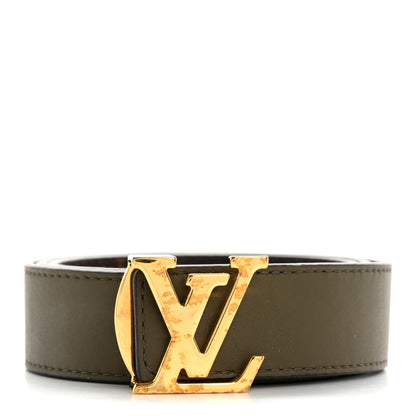 Louis Vuitton Calfskin Monogram 30mm LV Initiales Reversible Belt 80 32 Khaki 2 of 9