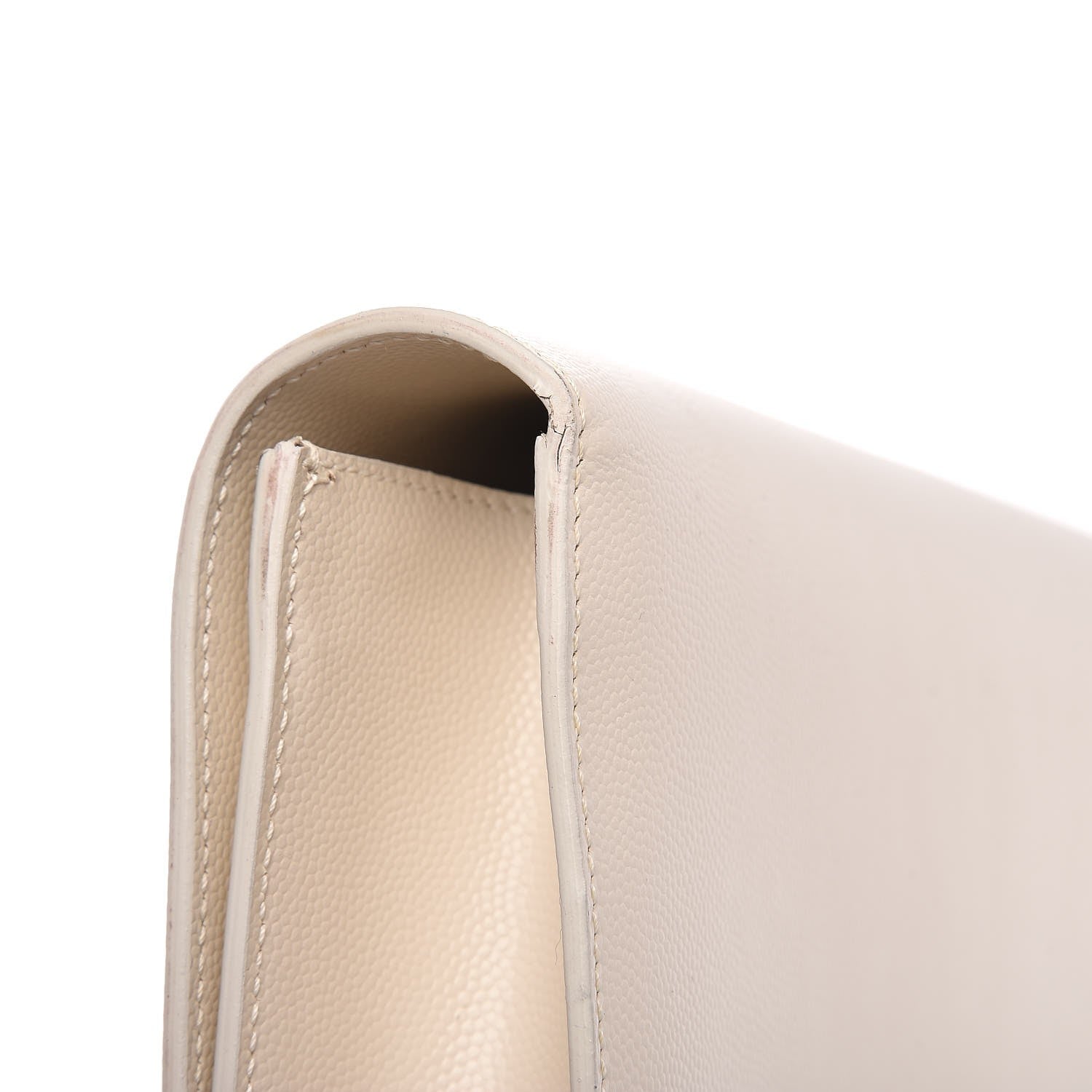 Saint Laurent Grain De Poudre Classic Monogram Cassandre Clutch Dove White 8 of 8