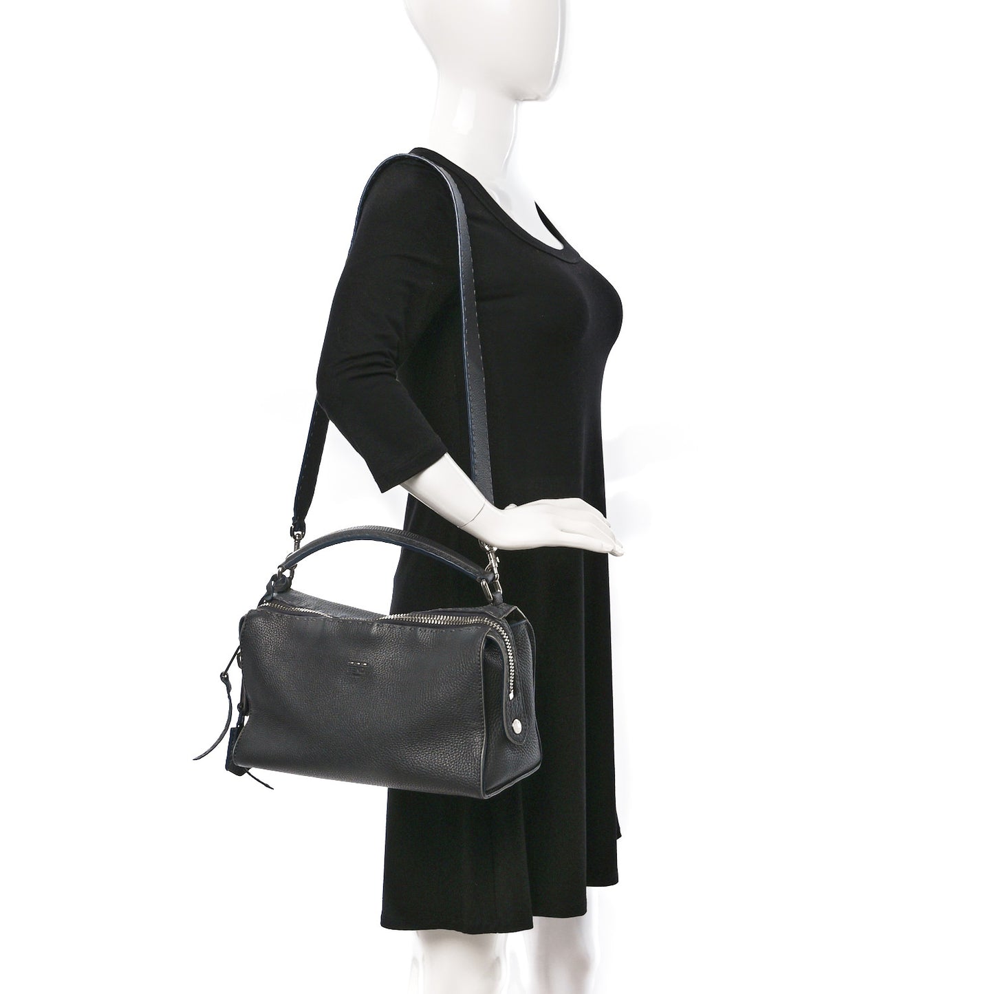 Cuoio Romano Selleria Lei Boston Tote Asfalto