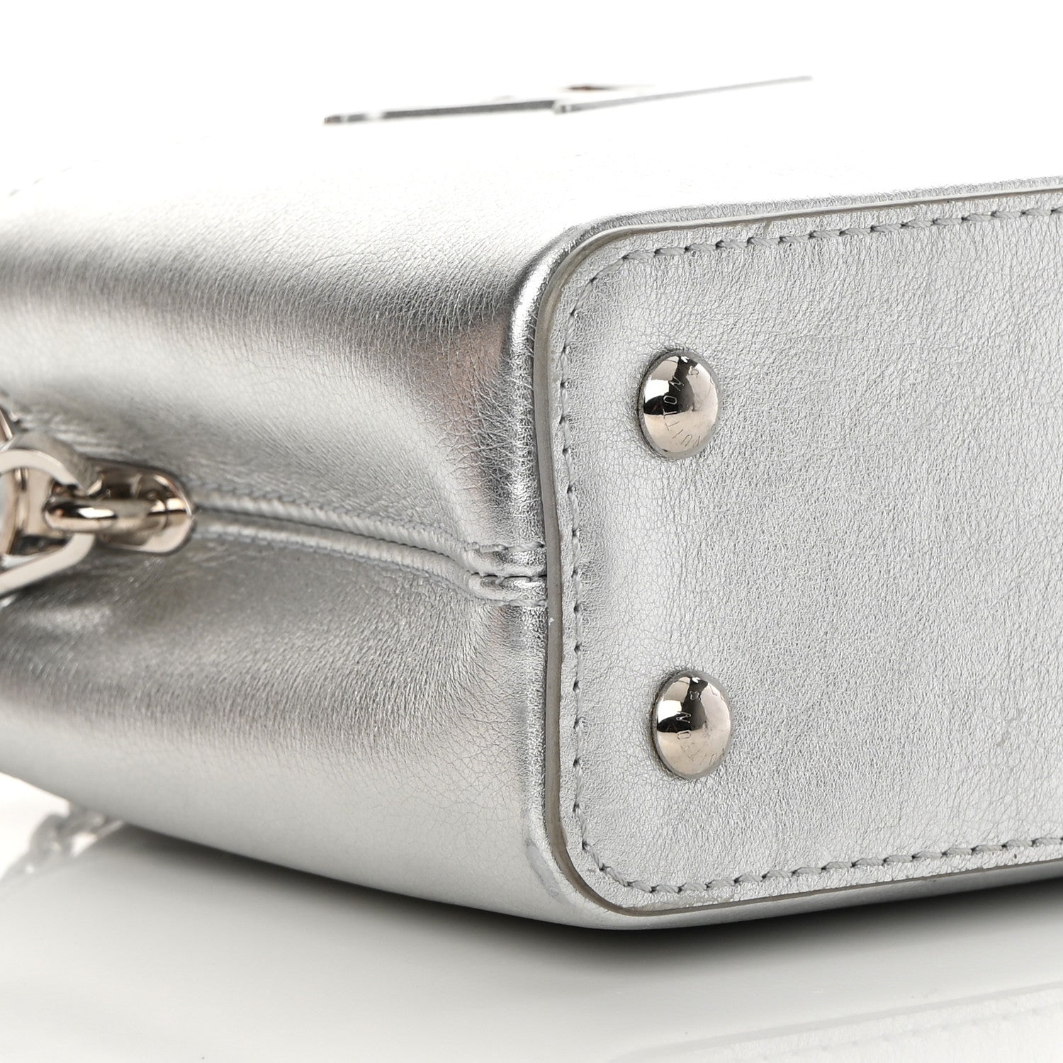 Louis Vuitton Metallic Calfskin Mini Capucines Silver 8 of 11
