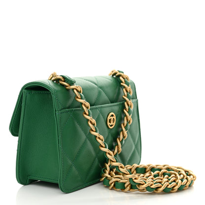 Chanel Caviar Quilted Mini CC Flap Green 3 of 10