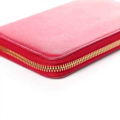 Prada Saffiano Metal Zip Around Wallet Peonia 9 of 12