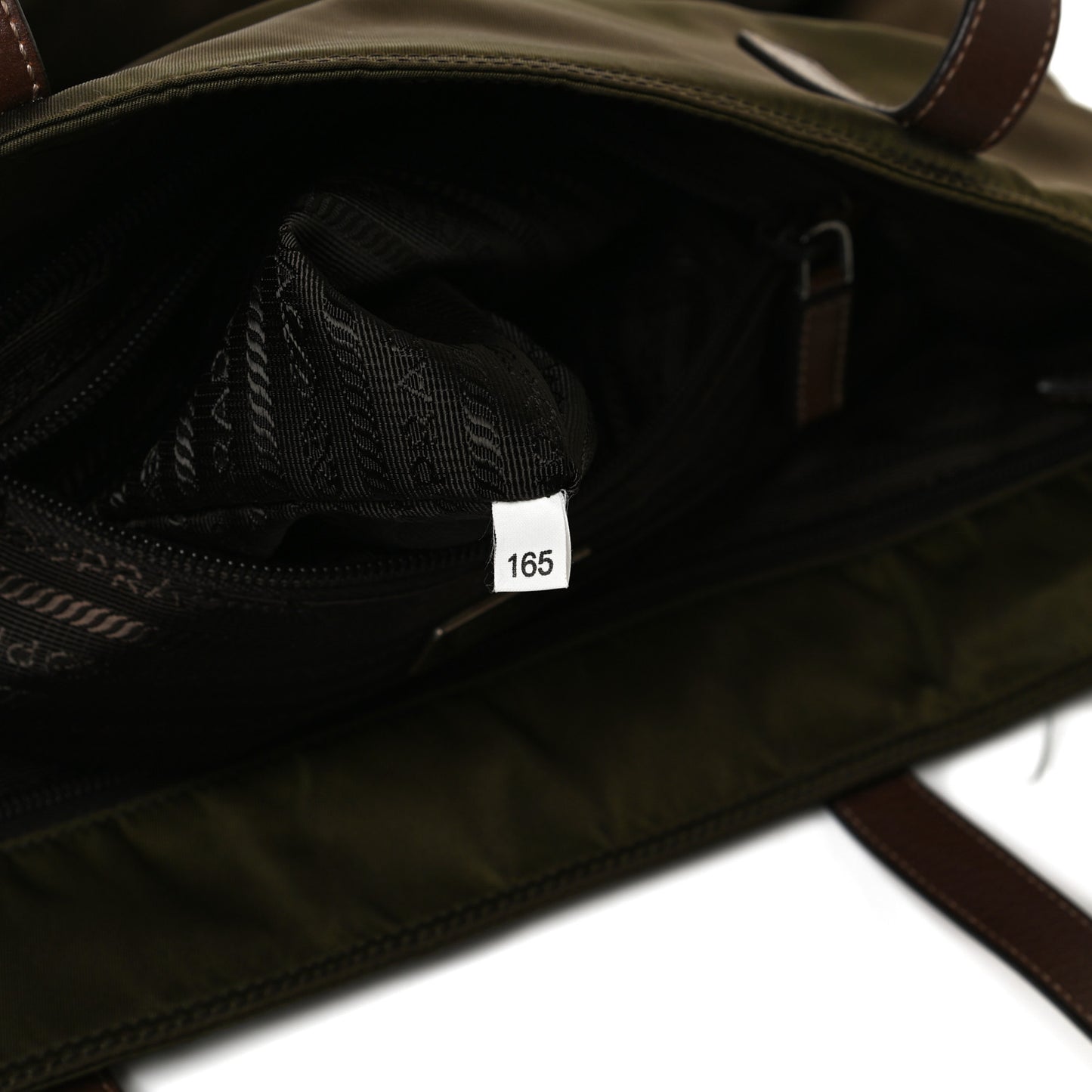 Tessuto Nylon Saffiano Shopping Tote Green