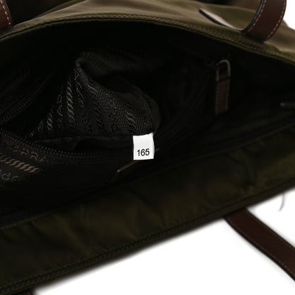 Prada Tessuto Nylon Saffiano Shopping Tote Green 6 of 19
