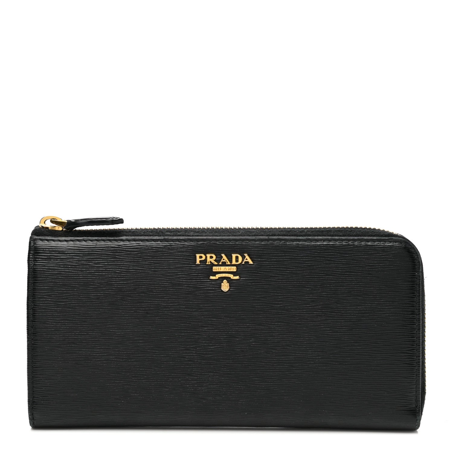Prada Vitello Move Half Zip Wallet Black 1 of 11