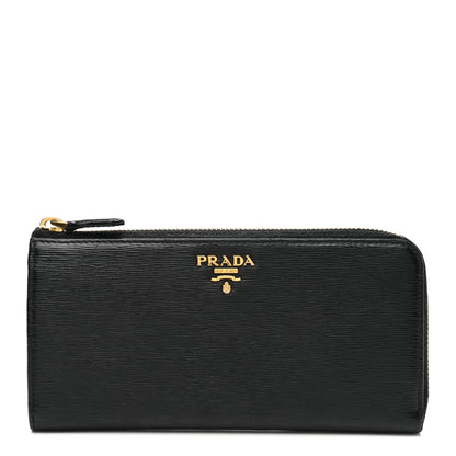 Prada Vitello Move Half Zip Wallet Black 1 of 11