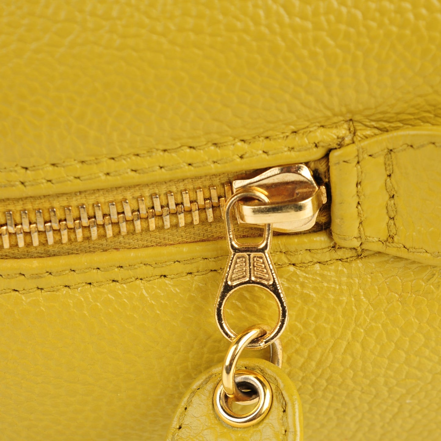 Caviar Large CC Shoulder Bag Chartreuse