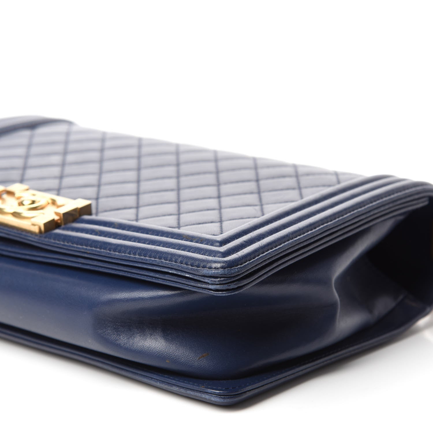Chanel Lambskin Quilted New Medium Boy Flap Navy Blue 7 of 14
