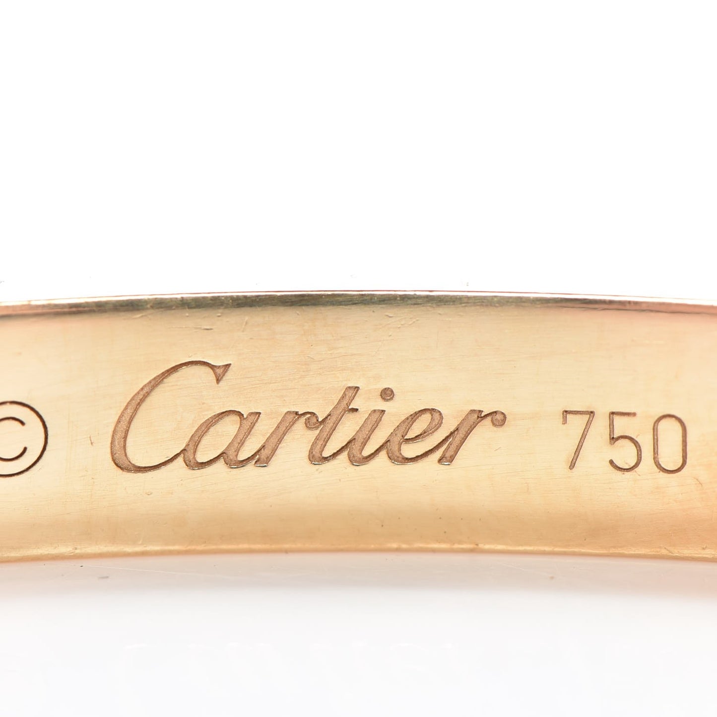 18K Yellow Gold LOVE Cuff Bracelet 17