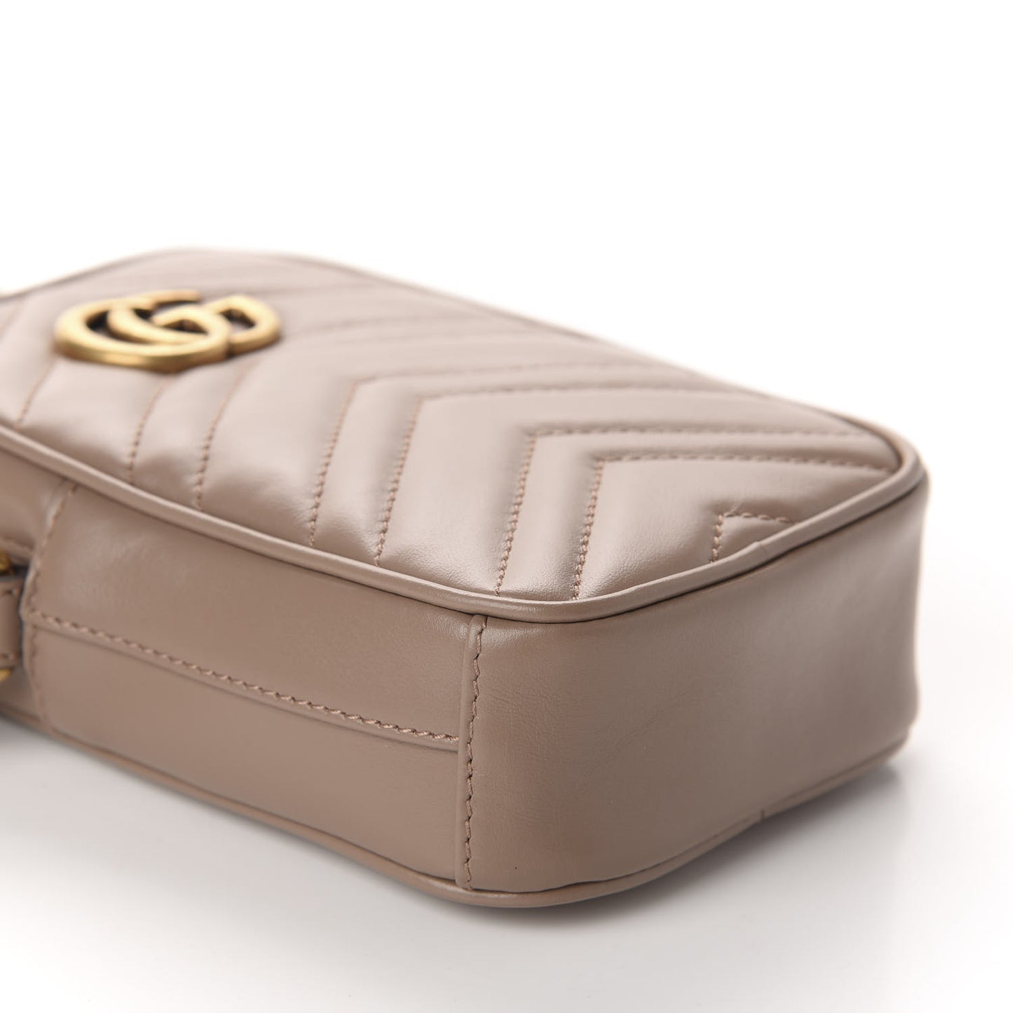 Calfskin Matelasse Mini GG Marmont Crossbody Bag Porcelain Rose