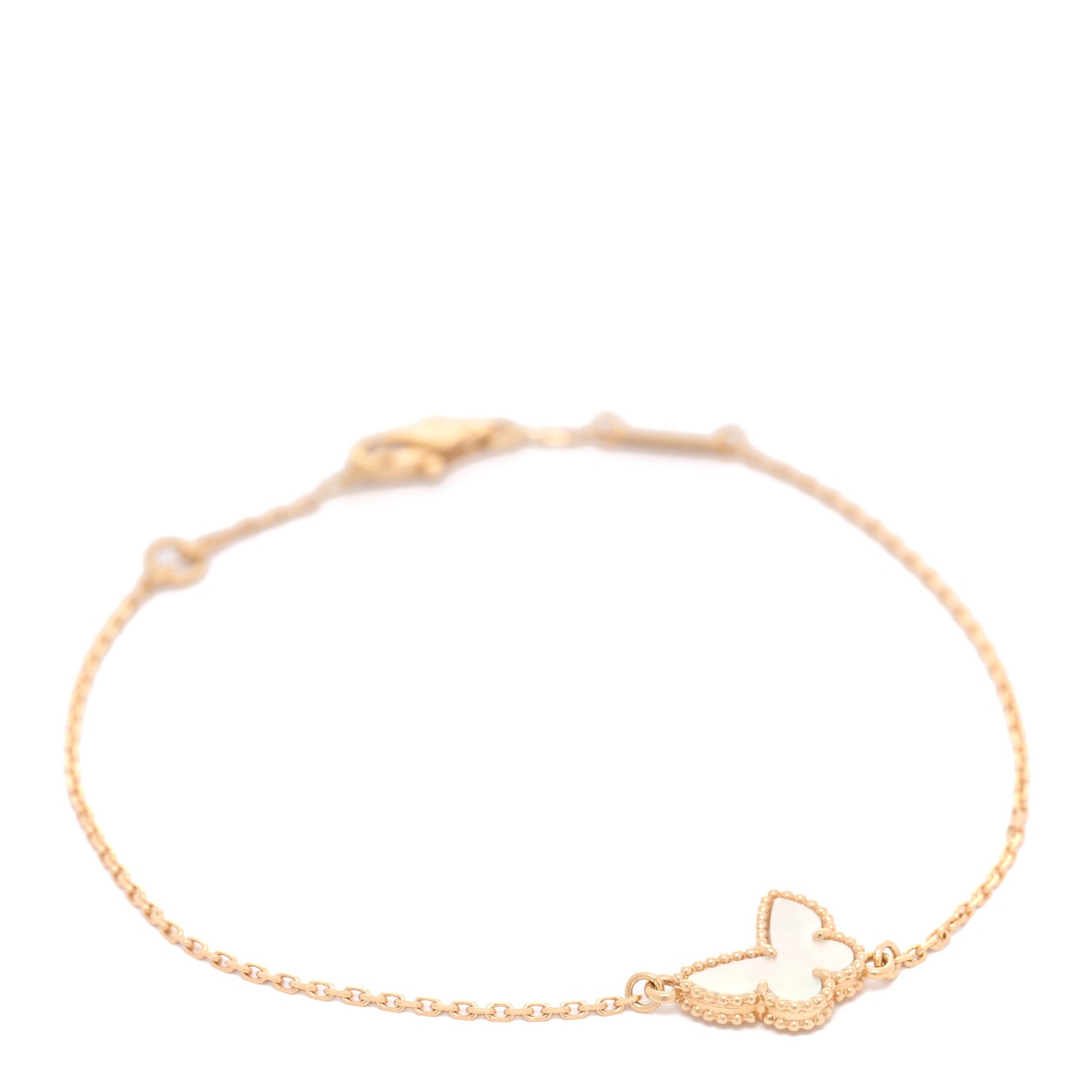 Van Cleef & Arpels 18K Yellow Gold Mother of Pearl Sweet Alhambra Butterfly Bracelet 1 of 3