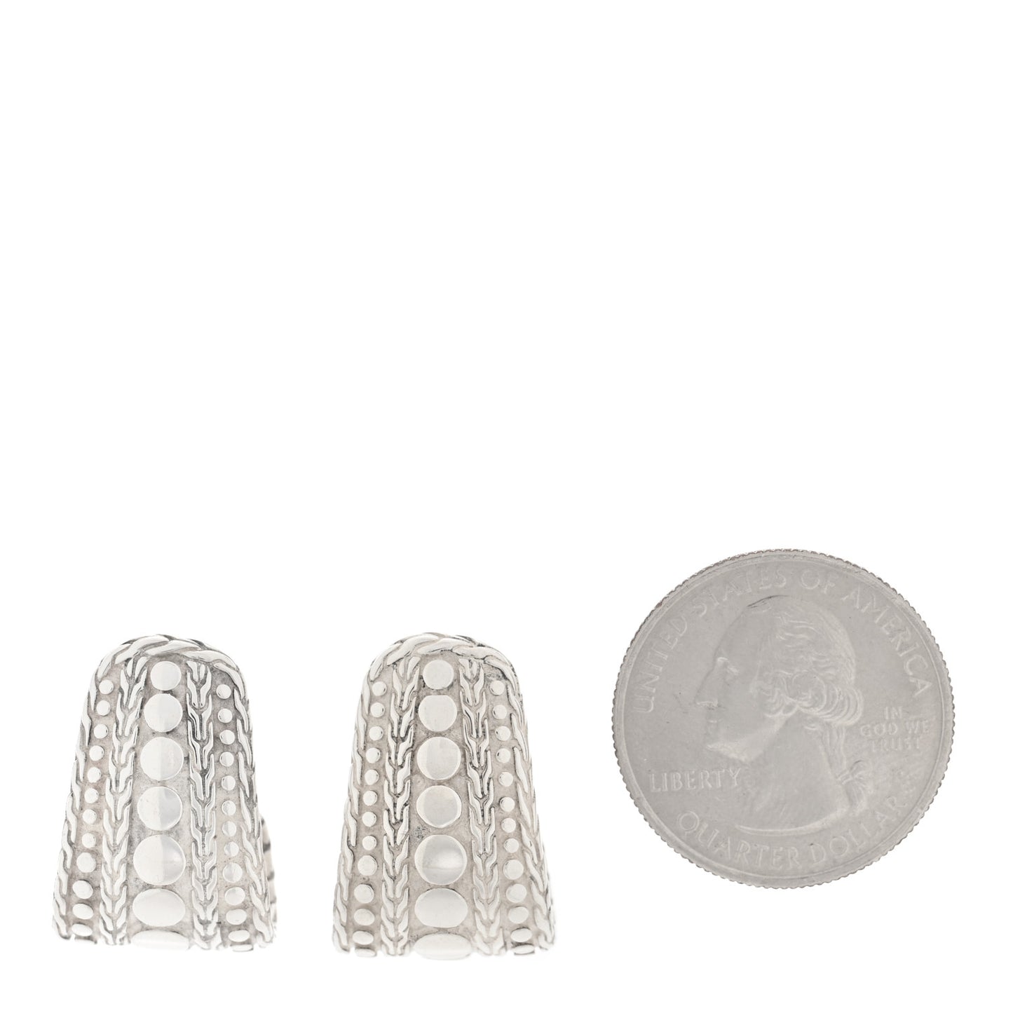 Sterling Silver Dot Nuansa J Hoop Earrings
