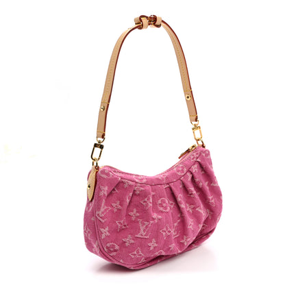 Louis Vuitton Monogram Denim Pochette Valley Fuchsia 3 of 9