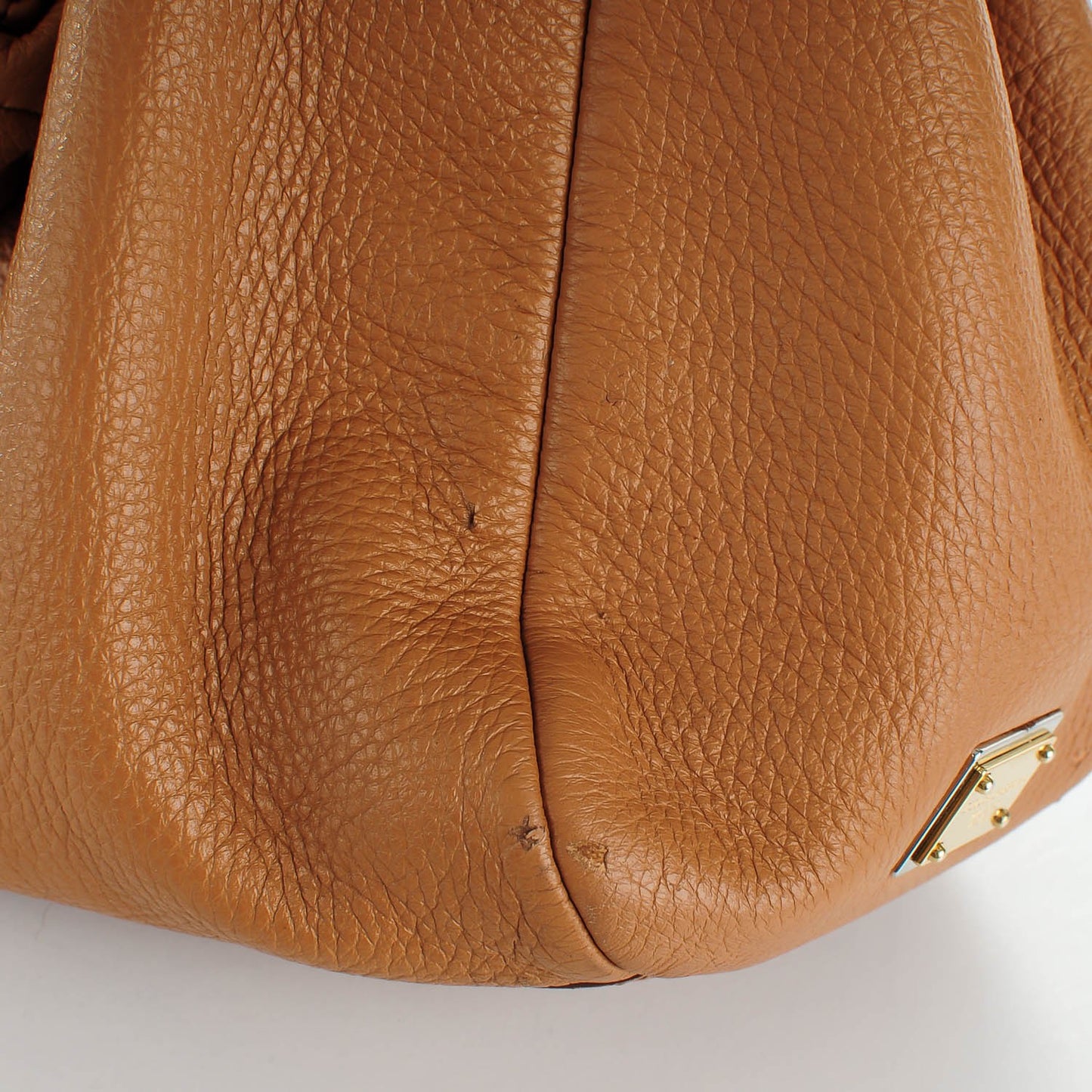 Grained Deerskin Large Miss Sicily Satchel Camel