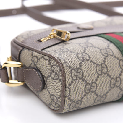 Gucci GG Supreme Monogram Web Mini Ophidia Shoulder Bag Brown 8 of 11