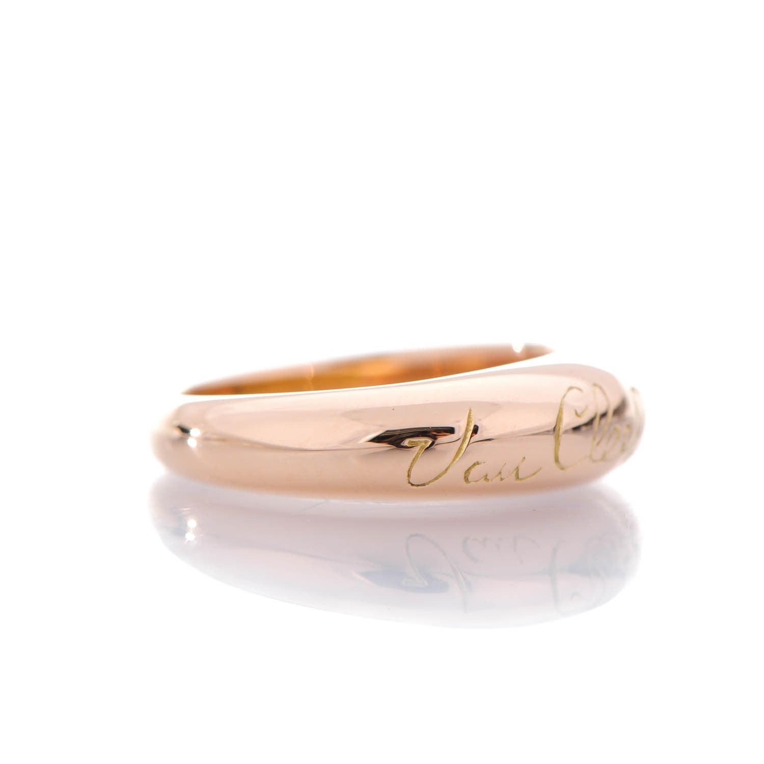 Van Cleef & Arpels 18K Rose Gold Dome Signature Ring 47 4 3 of 6