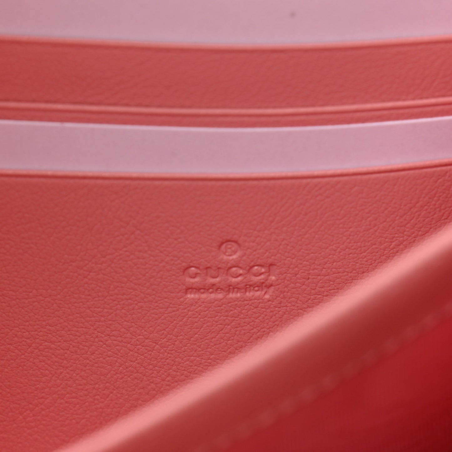 Azalea Calfskin Enamel Matelasse Diagonal Torchon GG Marmont Chain Wallet New Cherry Red Wild Rose