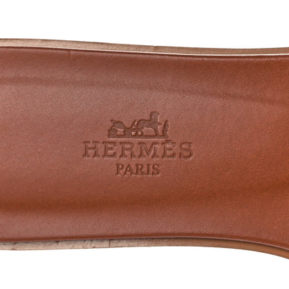 Hermes Box Calfskin Oran Sandals 35.5 Gold 7 of 8