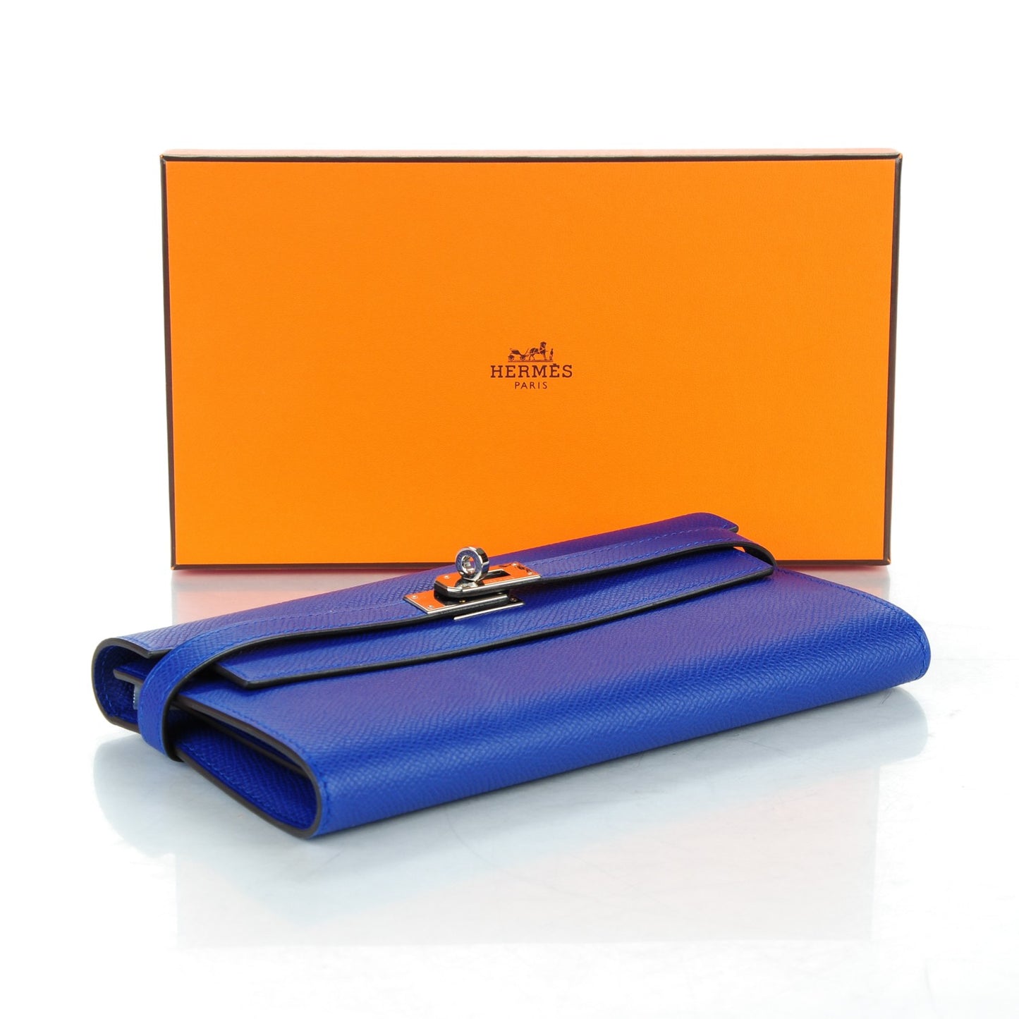 Epsom Kelly Longue Wallet Bleu Electrique