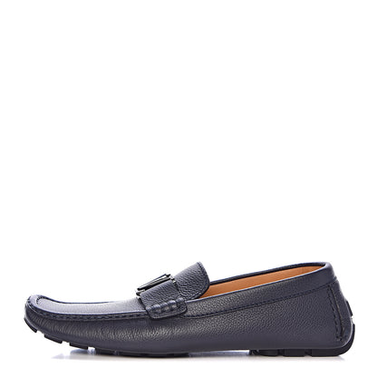 Louis Vuitton Calfskin Mens Monte Carlo Car Shoe Moccasin Loafers 8 Blue 1 of 9