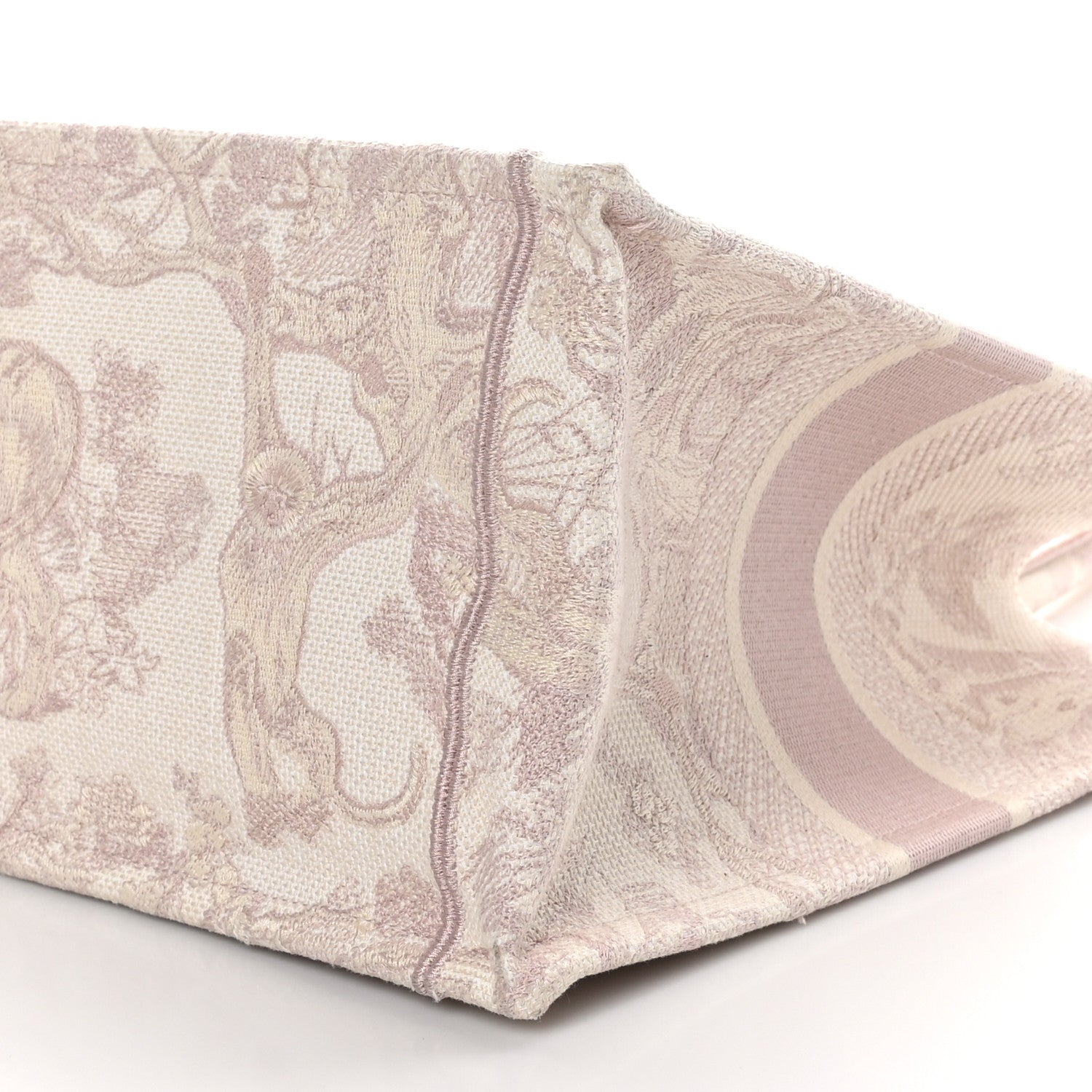 Christian Dior Canvas Embroidered Medium Dioriviera Toile De Jouy Book Tote Rose 9 of 9