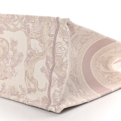 Christian Dior Canvas Embroidered Medium Dioriviera Toile De Jouy Book Tote Rose 9 of 9