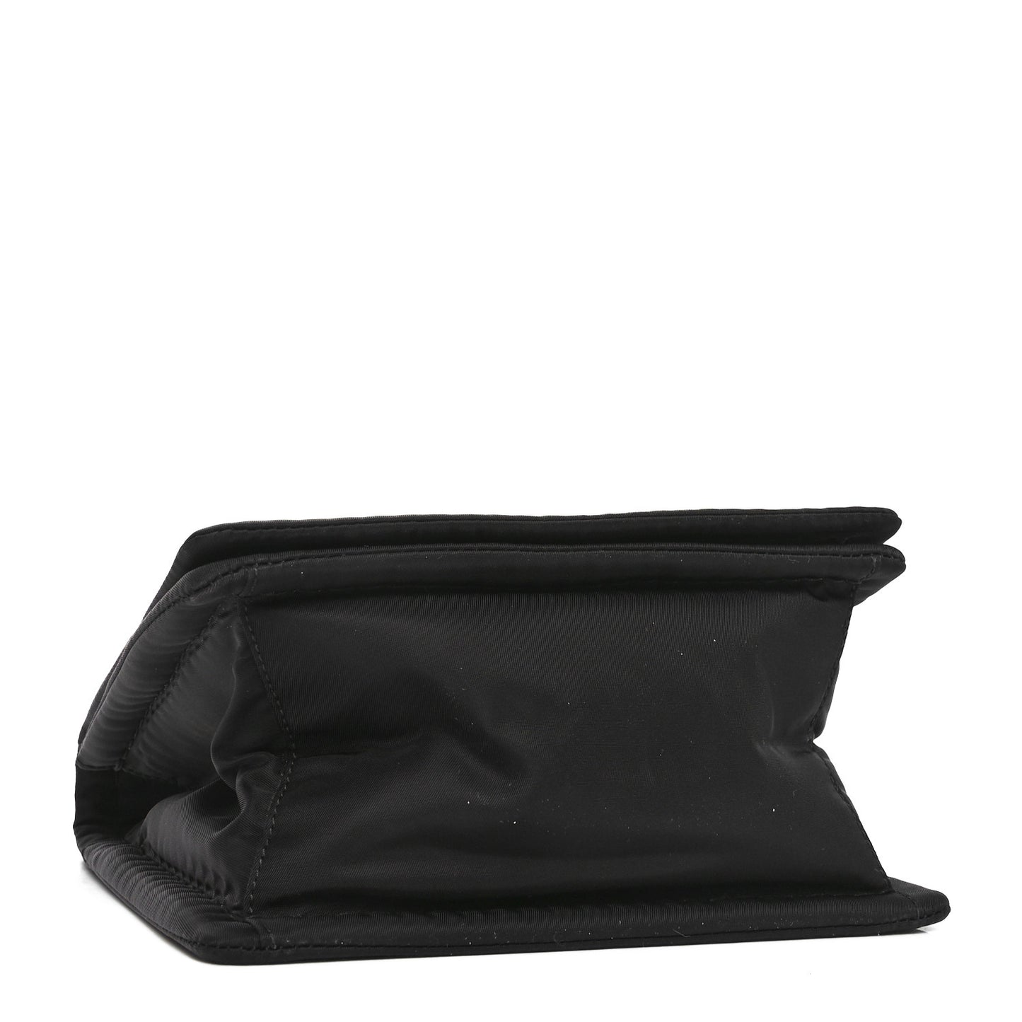 Tessuto Nylon Crystal Chain Flap Shoulder Bag Black