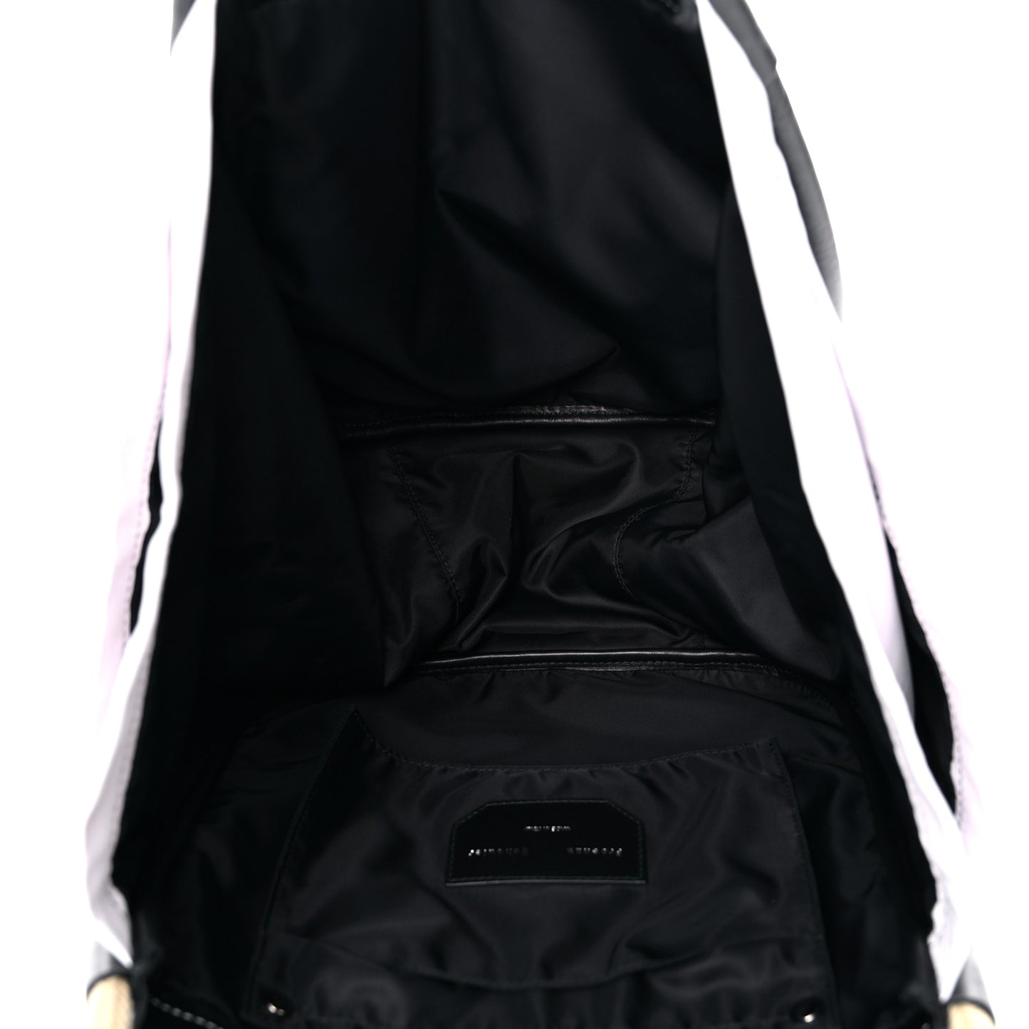 Nappa Colorblock Side Pockets Tote Black White