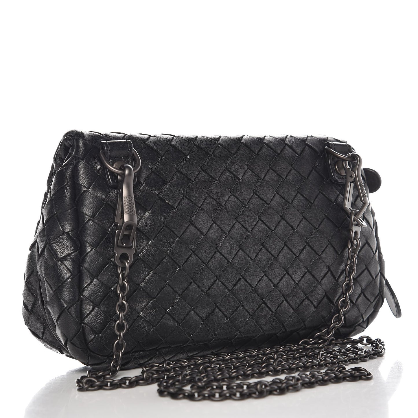 Nappa Intrecciato Small Chain Crossbody Black
