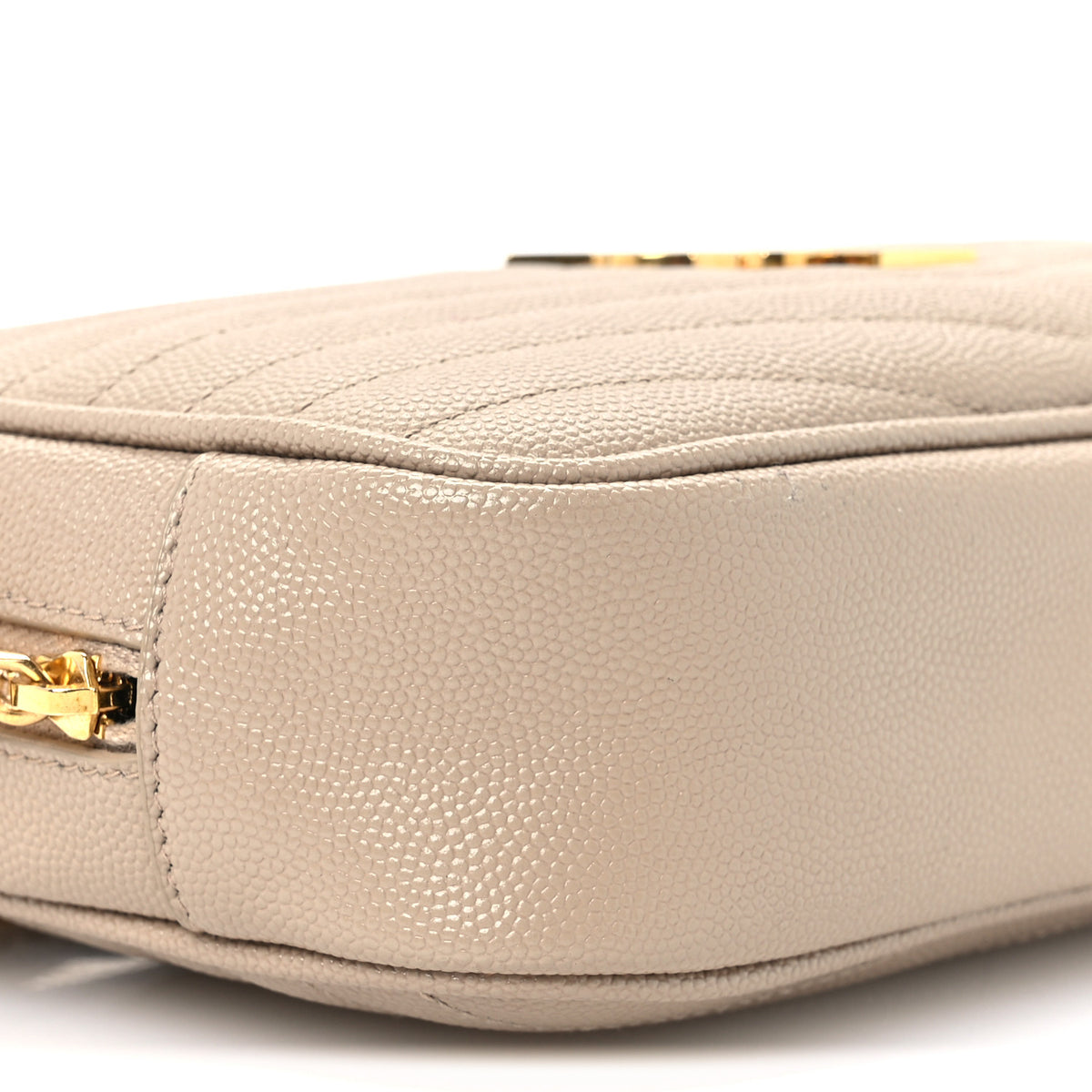 Saint Laurent Grain De Poudre Matelasse Monogram Mini Lou Camera Bag Dark Beige 9 of 11